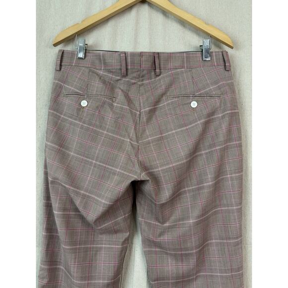 Brian Dales Mens Academia Hipster Plaid Tapered Slacks Size 34 X 34 Preppy Italy - Picture 9 of 9
